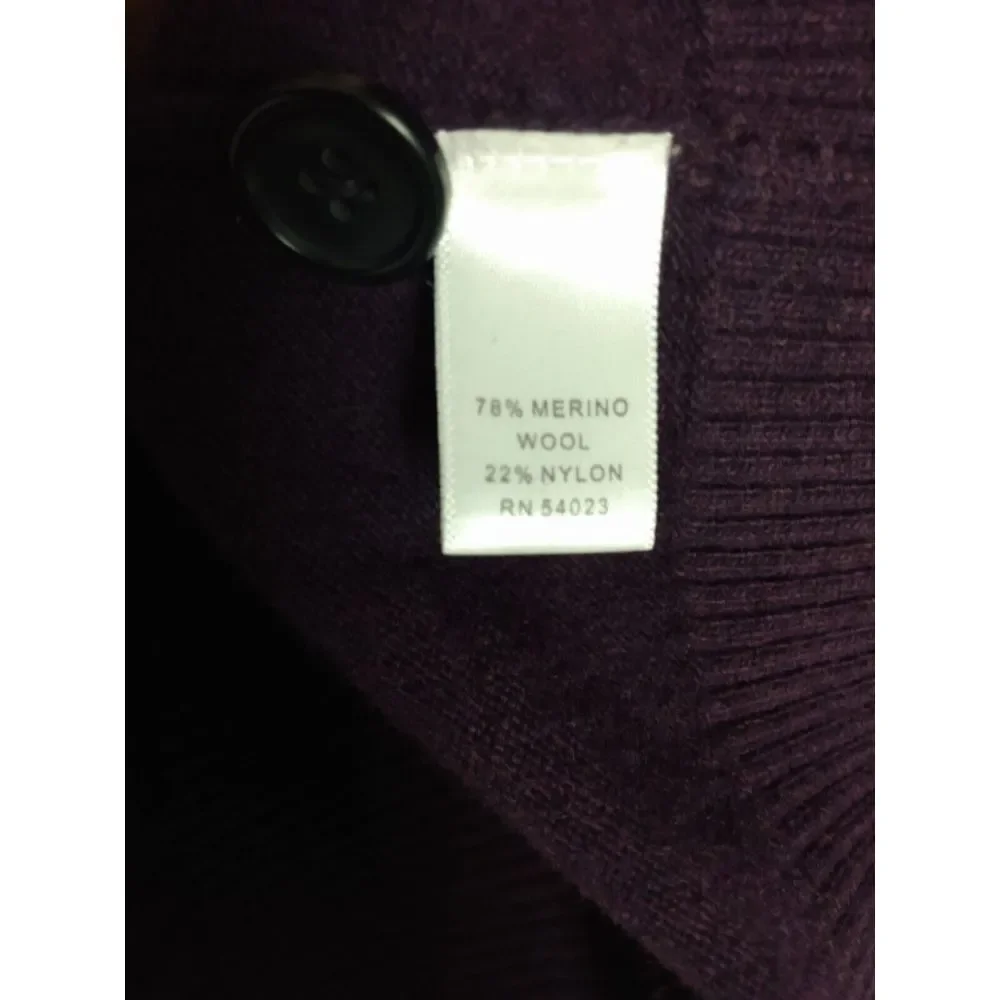 Banana Republic Men's Medium 1/4 Zip Sweater‎ Italian Yarn Wool Blend Purple